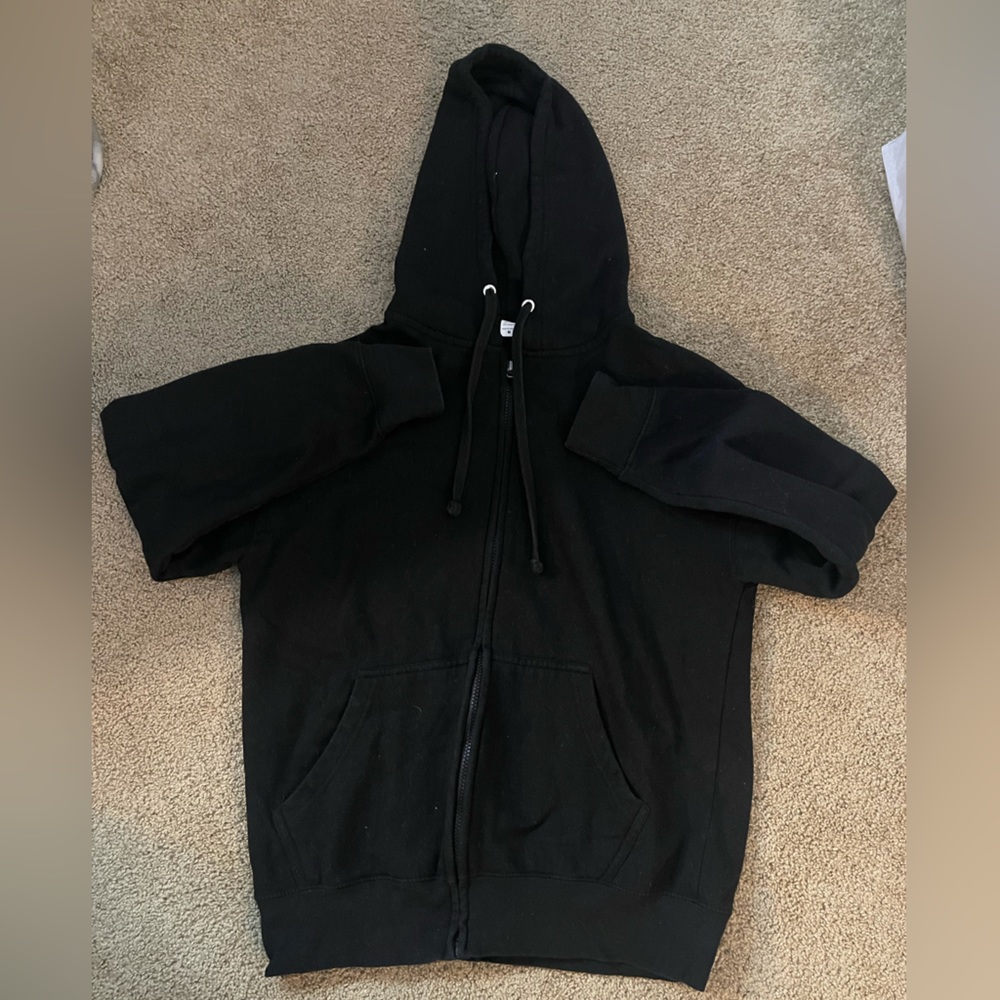 Rhinestone Wing Black Zip up Hoodie